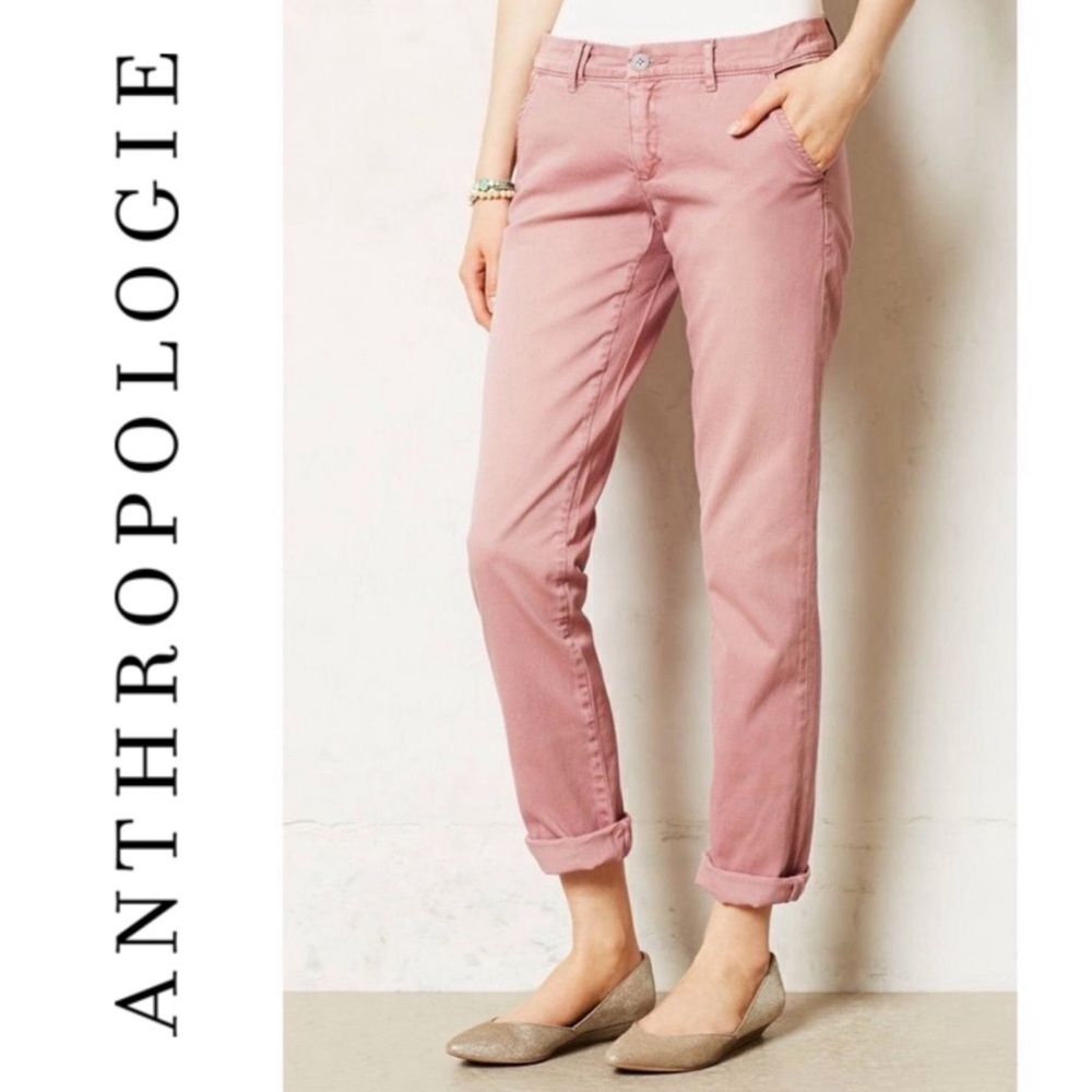 {by Anthropologie} Dusty Pink Straight Leg Pants